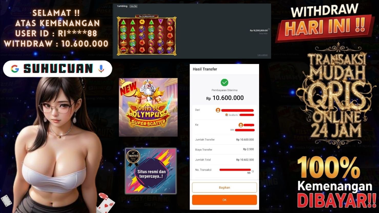 SUHUCUAN JACKPOT SLOT GATES OF OLYMPUS SUPER SCATTER